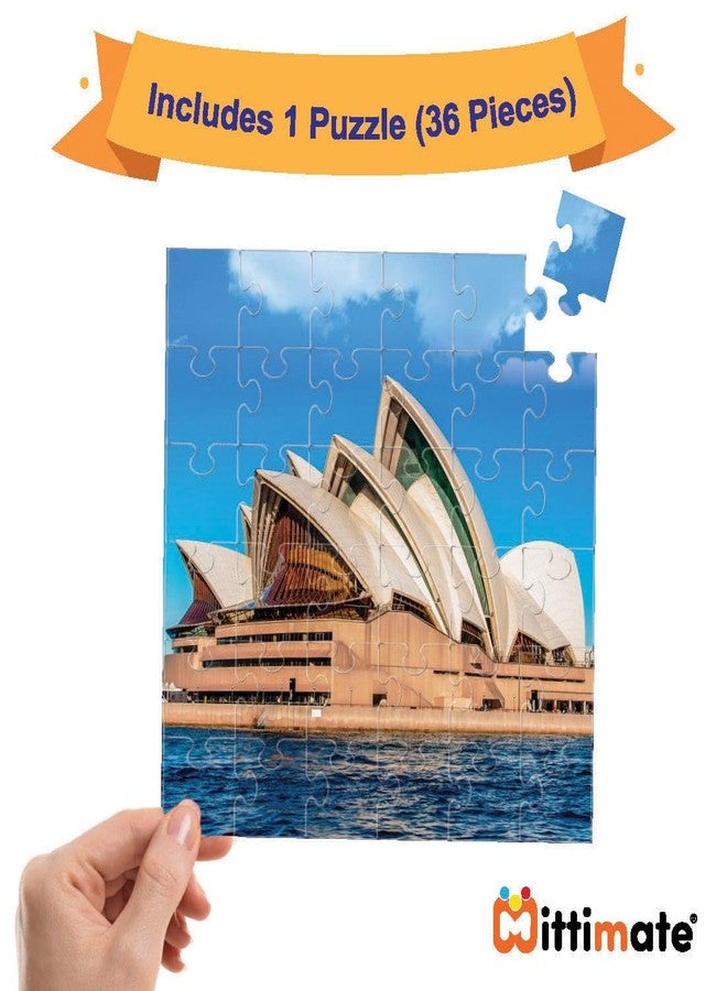 Mittimate 2 in 1 Cardboard 36 Pieces Jigsaw Puzzle Combo for Kids Age 4 to 6 Year I World Monuments Picture Opera House & London Bridge I Birthday Gift for Children - Image 4